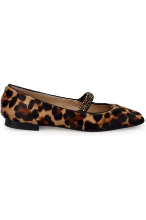 Prosperine Sko, Dame, Flerfarvet, 36 EU, Uld, Plettet Ballerina Flats med Rhinestone Strop