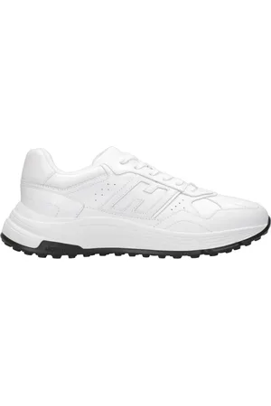 Hogan Sko, Herre, Hvid, 40 EU, Læder, Hvide lædersneakers med ikonisk H-logo