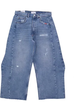 AMISH Shorts, Dame, Blå, W27, Denim, Højtaljede lige pasform denim shorts