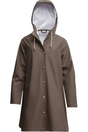 Stutterheim Jakke, Dame, Brun, XS, Læder, Let A-Line regnfrakke til kvinder