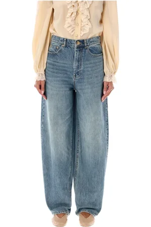 ZIMMERMANN Jeans, Dame, Blå, W28, Bomuld, Illustration Barrel Jeans