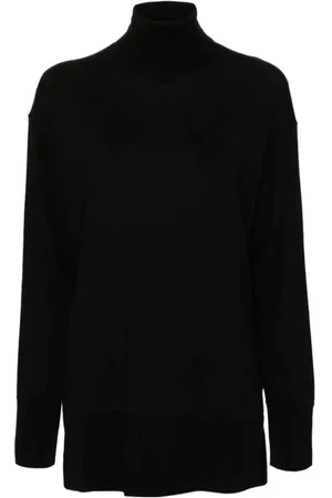 Aspesi Strik, Dame, Sort, 2XS, Uld, Merinould Turtleneck Sweater