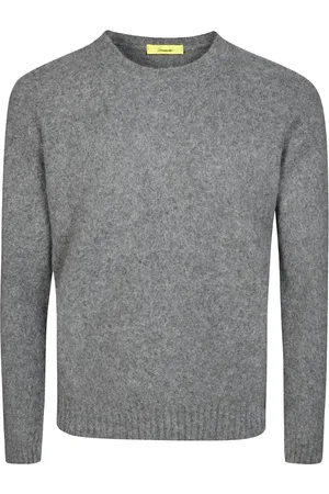DRUMOHR Strik, Herre, Grå, L, Tekstureret Crew Neck Skjorte