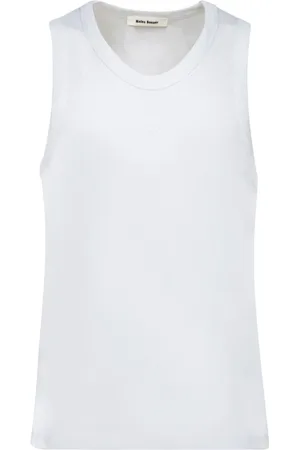 WALES BONNER Top, Herre, Hvid, XL, Bomuld, Elegant Ribbet Tank Top