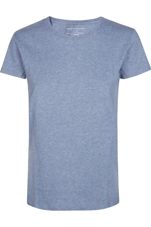 Majestic Top, Dame, Blå, M, Uld, Afslappet Rund Hals T-Shirt