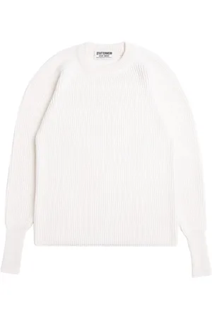 Stutterheim Strik, Dame, Hvid, XL, Uld, Merino Uld Crew-neck Sweater