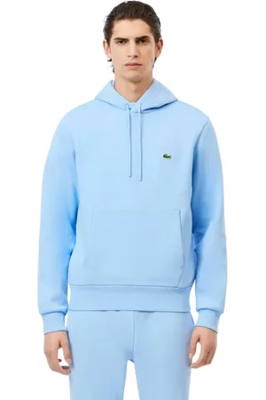 Lacoste Sweathshirts & Hoodies, Herre, Blå, S, Bomuld, Blå Fleece Hoodie Herre