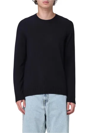 DRUMOHR Strik, Herre, Blå, M, Uld, Blå Sweater Kollektion