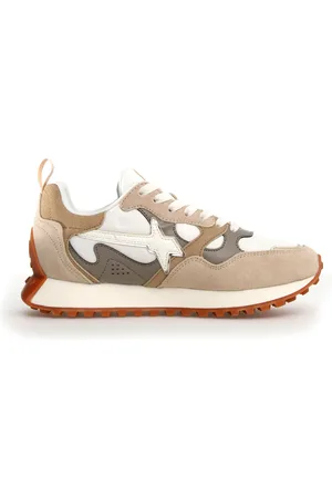 W6YZ Sko, Dame, Flerfarvet, 38 EU, Bomuld, Beige Sneakers til Kvinder Urban Stil