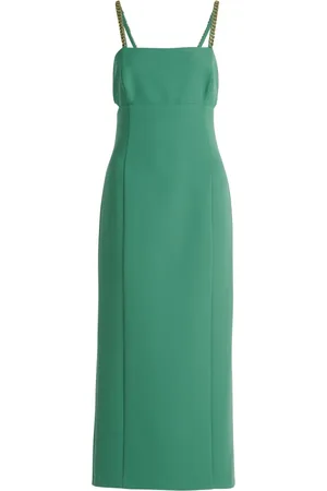 Vera Mont Kjole, Dame, Grøn, M, Uld, Elegant Cocktailkjole med Cut-Outs