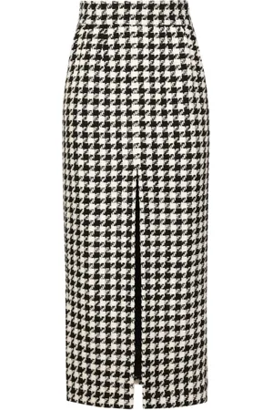Dolce & Gabbana Nederdel, Dame, Flerfarvet, XS, Uld, Ternede Uld Nederdel Sort Hvid Kvinder