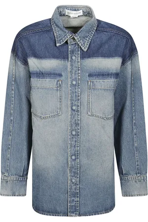 Victoria Beckham Bluser & Skjorter, Dame, Blå, S, Denim, Oversize Denim Jakke