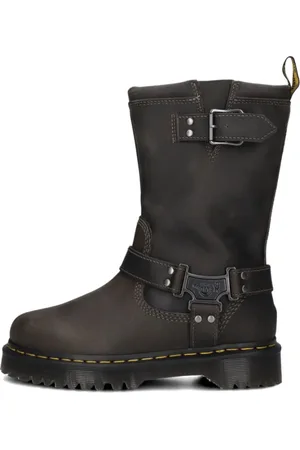 Dr. Martens Sko, Dame, Grå, 36 EU, Læder, Anistone High Læderstøvler