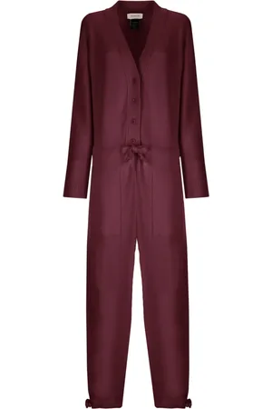 LANEUS Jumpsuits & Playsuits, Dame, Rød, XS, Uld, Tuta Scollo V I Uld Og Angora