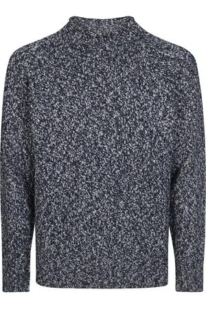 DRUMOHR Strik, Herre, Blå, L, Uld, Stilfuld Crew Neck Sweater