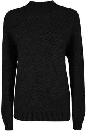 YES ZEE BY ESSENZA Strik, Dame, Sort, XS, Broderet rund hals sweater