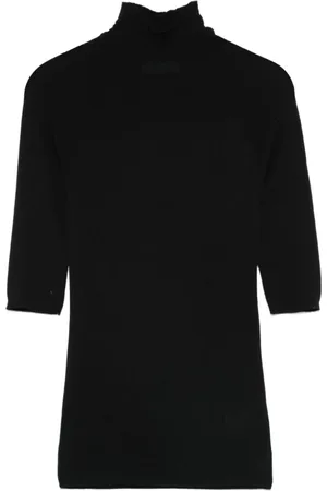 Majestic Strik, Dame, Sort, S, Uld, Sort Merinould Turtleneck Sweater