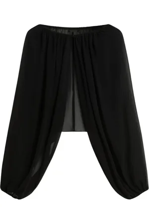 Persona by Marina Rinaldi Bluser & Skjorter, Dame, Sort, M, Uld, Gennemsigtig Sort Bluse med Pufærmer