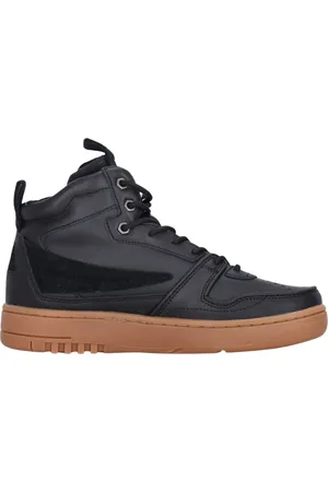 Fila Sko, Herre, Sort, 43 EU, Læder, Sort High-Top Sneaker Snørelukning