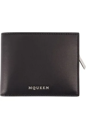 Alexander McQueen Tilbehør, Herre, Sort, ONE SIZE, Læder, 2i1 Læderpung - Sort/Sølv
