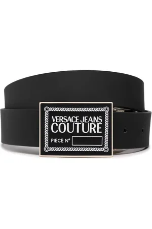 VERSACE Tilbehør, Herre, Sort, 90 CM, Læder, Omvendelig sort læderbælte med logo