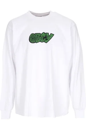Obey Top, Herre, Hvid, XL, Bomuld, Klassisk City Watch Dog Langærmet T-shirt