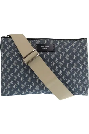 Jimmy Choo Pre-owned, Dame, Blå, ONE SIZE, Uld, Pre-owned Canvas skuldertasker