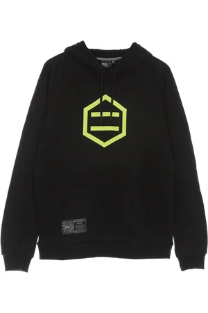 DOLLY NOIRE Sweathshirts & Hoodies, Herre, Sort, XL, Bomuld, Let Hættetrøje Herre Sort/Gul