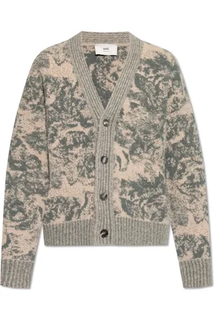 Ami Strik, Herre, Grå, XL, Uld, Mønstret Cardigan
