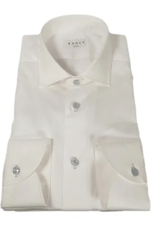 Xacus Skjorte, Herre, Hvid, 2XL, Bomuld, Slim Fit Hvid Skjorte Poplin Bomuld