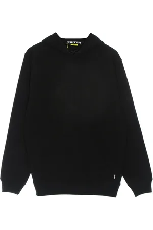 IUTER Sweathshirts & Hoodies, Herre, Sort, XS, Bomuld, Sort Logo Hoodie med Side Striber
