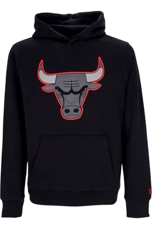 New Era Sweathshirts & Hoodies, Herre, Sort, XL, Bomuld, Chicago Bulls Logo Hættetrøje Sort/Rød