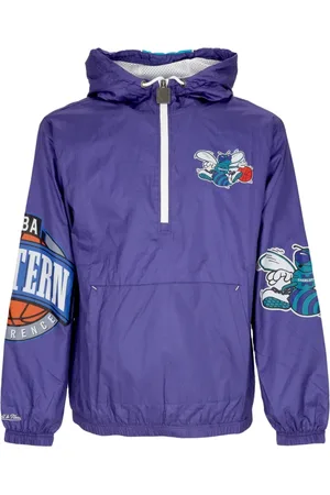 Mitchell & Ness Sport, Herre, Lilla, L, Uld, Charlotte Hornets Windbreaker Anorak Jakke