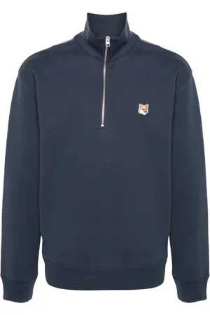 Maison Kitsuné Sweathshirts & Hoodies, Herre, Blå, M, Bomuld, Blå sweater med stil
