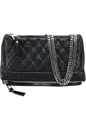 Jimmy Choo Pre-owned, Dame, Sort, ONE SIZE, Uld, Pre-owned Laeder skuldertasker