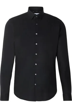 Calvin Klein Skjorte, Herre, Sort, XL, Bomuld, Moderne Sort Skjorte med Logo