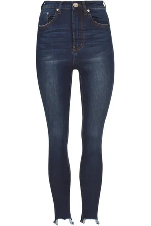 ONE TEASPOON Jeans, Dame, Blå, W23, Bomuld, Højtaljede mørkeblå skinny jeans