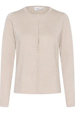 Saint Tropez Strik, Dame, , M, Uld, Grå Melange Strik Cardigan