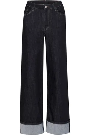 Kaffe Jeans, Dame, Blå, 2XL, Denim, Mørkeblå Denim Jeans med Mid-Rise