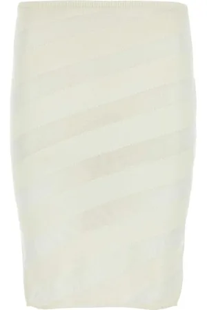 Gimaguas Nederdel, Dame, Hvid, S, Elegant Ivory Viscose Blend Skirt