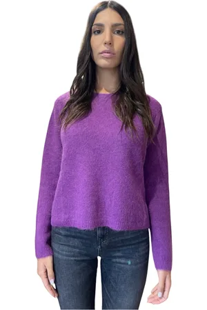 KANGRA CASHMERE Strik, Dame, Lyserød, L, Uld, Alpaca Crewneck Sweater Magenta