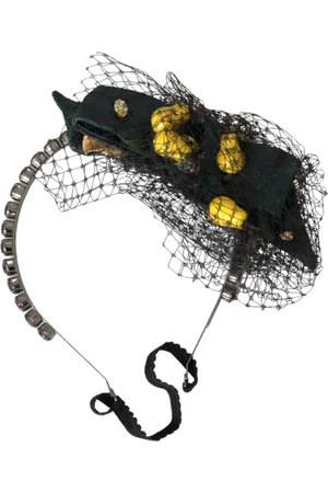 Dolce & Gabbana Tilbehør, Dame, Flerfarvet, ONE SIZE, Bomuld, Siciliansk Citron Krystal Hovedbånd Tiara