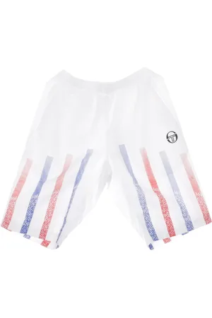Sergio Tacchini Shorts, Herre, Hvid, S, Uld, Hvid/Marineblå Tracksuit Shorts til Mænd