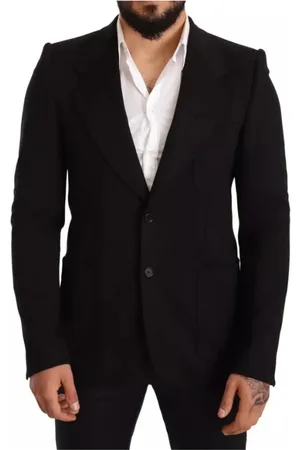 Dolce & Gabbana Jakke, Herre, Sort, M, Uld, Sort Uld Slim Fit Blazer Jakke