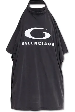Balenciaga Kjole, Dame, Sort, S, Bomuld, Kjole med krølleeffekt
