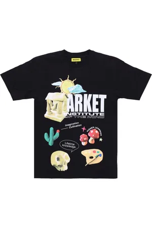 MARKET Top, Herre, Sort, S, Bomuld, Mind Institute Herre T-shirt Sort