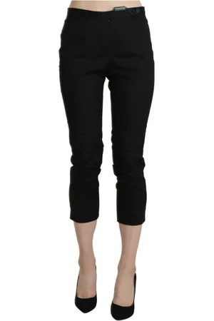 Bencivenga Bukser, Dame, Sort, M, Bomuld, Elegant High Waist Skinny Cropped Pants