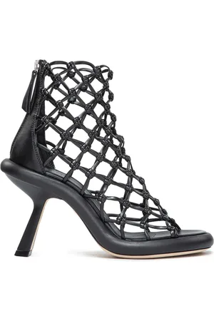 vic matiè Sko, Dame, Sort, 37 1/2 EU, Læder, Sort Læder Vævet Sandal-40