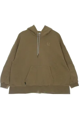 PUMA Sweathshirts & Hoodies, Dame, Grøn, M, Bomuld, Tigers Eye Letvægts Hættetrøje