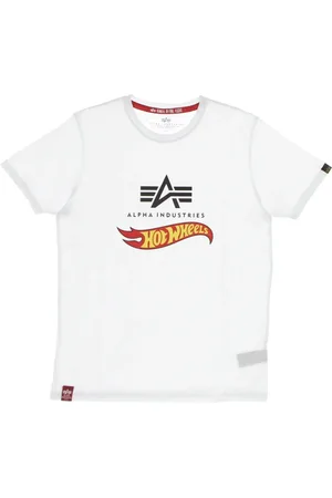 Alpha Industries Top, Herre, Hvid, XL, Bomuld, Hot Wheels Flag Tee Hvid Herre T-Shirt